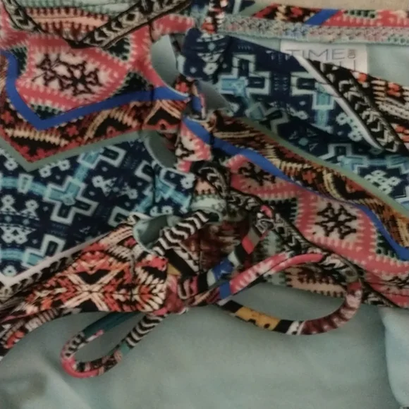 🌠HP🌠NWT Time and Tru Print Tankini w/Mid-rise Side Tie Bottom - Picture 10 of 10